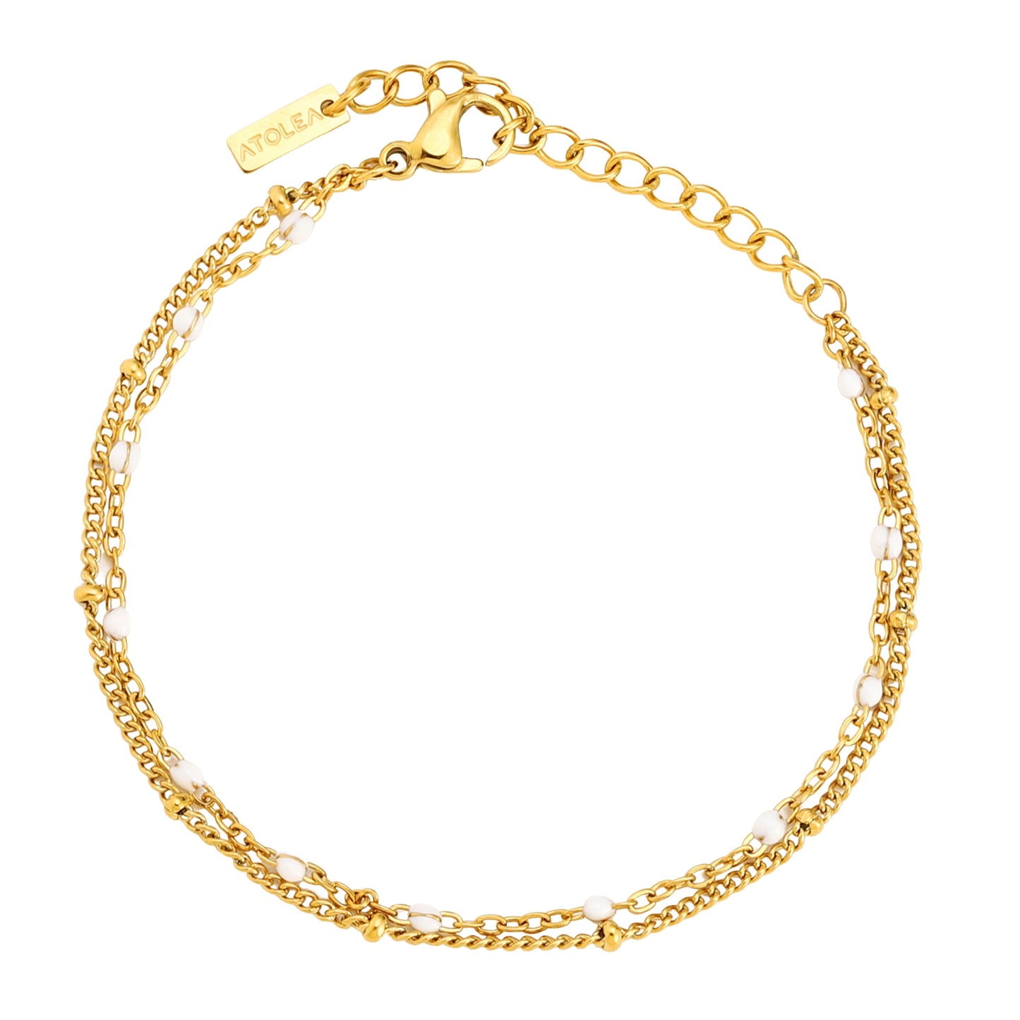 Double White Beaded Bracelet